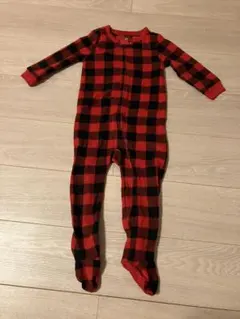 赤と黒のチェック柄ロンパース　ベビーギャップ　Baby GAP