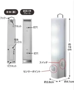 LED人感センサーライト 室内専用