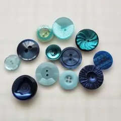 ♥️ヴィンテージボタン １２個セット青系①