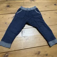 ネイビー キルティング パンツ