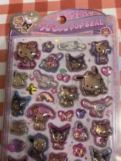 正規品　サンリオ　うるちゅるポップシール　日焼け キティ