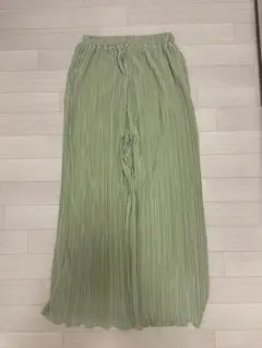 archivesプリーツ ワイドパンツ イージーパンツ ライトグリーン