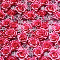 ❣️☆可愛いバラ柄　綿100% シーチング生地110x1M