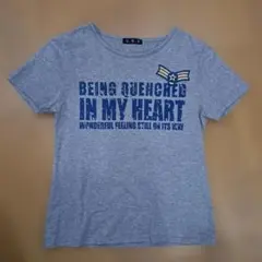 レディース　グレー プリント Tシャツ 半袖