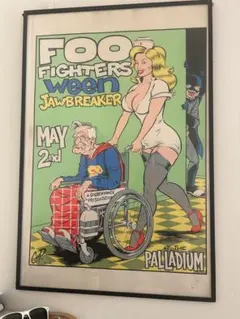 Coop シルクスクリーンポスター　FOO FIGHTERS フレーム付き