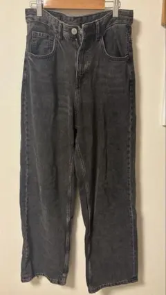 ZARA ダークグレー ハイウエストデニム サイズL相当