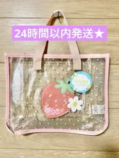 新品　スパンコール　プールバッグ ビニールバッグ ビーチバッグ　いちご　イチゴ