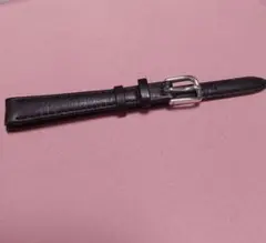 新品　未使用　婦人時計　取り替え用バンド　本革　黒　 シルバーカラー金具