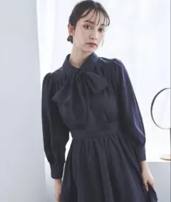 31 Sons de mode ワンピース ボウタイ裾プリーツワンピースのサムネイル