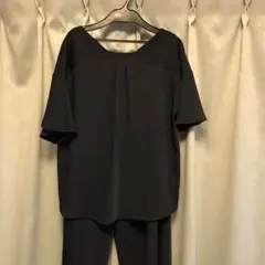 美品PLSTのネイビーガウチョパンツ・セットアップ