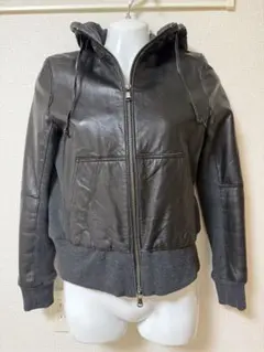 00s MORGAN HOMME 古着 リブ切替 豚革 フーデッドジャケット - メルカリ