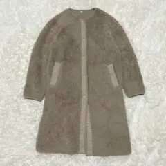 美品　UNIQLO ボア フリース コート M ベージュ