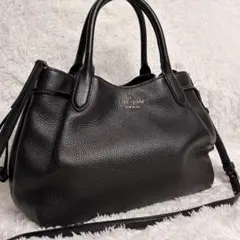 極美品✨ケイトスペード ショルダーバッグ ダンプリング 黒 レザー　ラージ