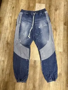 SAPEur/サプール/デニムトラックパンツ/VINTAGE加工/ジョガーパンツ 