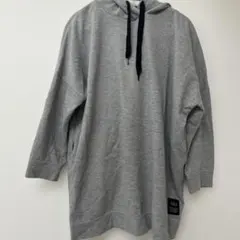 AZUL by moussy ビッグシルエット パーカーワンピース グレー 4Lのサムネイル