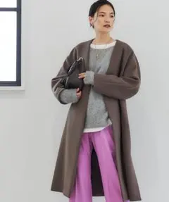 【美品】green label relaxing ノーラペル コート　XS