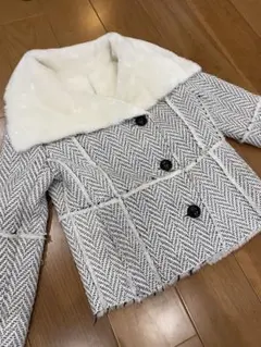 DURAS ツイード　ファーコートのサムネイル