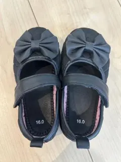 ブラックフォーマルシューズ 16.0 リボン　女の子