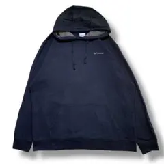 F682　【即購入OK】Columbia　ワンポイントパーカー　2XL　ブラック