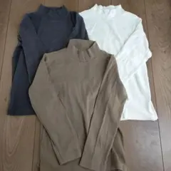 ハイネック　130 無印良品　長袖Tシャツ　カットソー　3枚セット