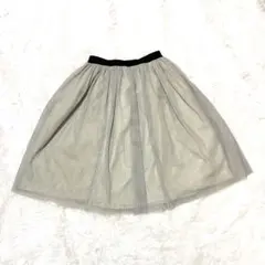 JUSGLITTY ジャスグリッティー 膝丈 フレアスカート ストライプ柄 ゴムのサムネイル
