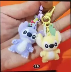 スティッチ ぬいぐるみ風ストラップ 4色セット☆色ランダム