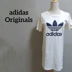 adidas Originals トレフォイルロゴ Tシャツワンピ 白 Mのサムネイル
