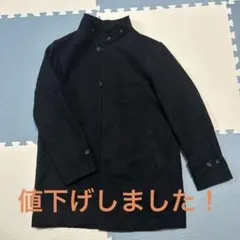 【美品、未使用品】メンズ　黒のピーコート・ウールコート　Mサイズ