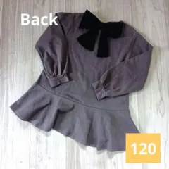 プティマイン 後ろリボン付きペプラムチュニック 120