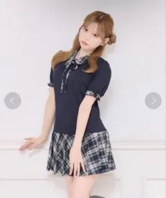 チェックコンビワンピース