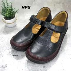 【美品】HPS コンフォート シューズ　ローファー　 Tストラップ　シープスキン 美品】HPS コンフォート シューズ ローファー Tストラップ シープ