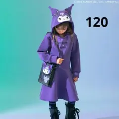 【美品】アナスイミニ クロミ フード付き紫ワンピース 120cm