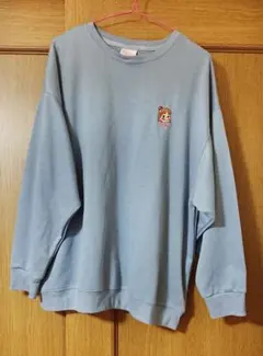 サンリオ ペコちゃん 長袖 トレーナー スウェット 大きいサイズ ブルー 中古品
