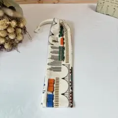 お箸袋 歯ブラシケース☆レトロな機関車☆ハンドメイド 縦長巾着のサムネイル