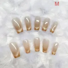 KMY073 M オレンジ　ネイルチップ ネイルアート　ネイルパーツ　量産型