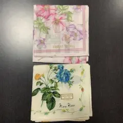 新品　花柄　ハンカチ　２枚セット Nina Ricci & Hanae Mori