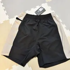 【新品タグ付】ニューバランス ナイロンショーツ S 黒×ベージュ