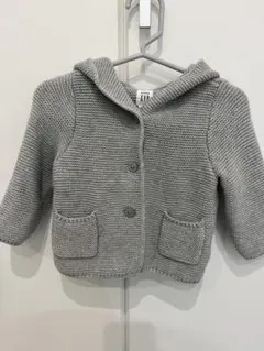 baby GAP くま耳フード付きカーディガン グレー　6-12 70サイズ
