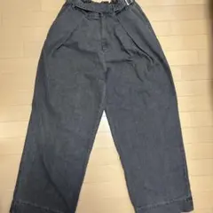 値下げ可能　グレー ワイドパンツ バギーデニム デニムパンツ ゴムウエスト 美品