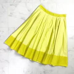 美品 Courreges メッシュ切替スカート イエロー サイズ40*RD954のサムネイル