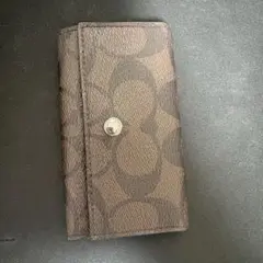 COACH コーチ チャーム フォトフレーム 写真入れ パープル ブラウン