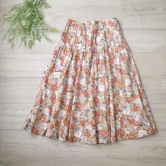 【伊勢丹購入】ANNE KLEIN 花柄スカート ミモレ丈 日本製 綿100％のサムネイル