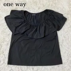 one way 블랙 프릴 반소매 탑스 F 사이즈 원웨이 단순