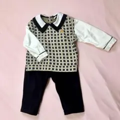 モイモルン 【セットアップ】レオジャガード長袖トップス＆ロングパンツ 90