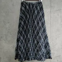 新品　未使用　シアーチェックプリーツ　テチチ　　ロングスカート　フリー