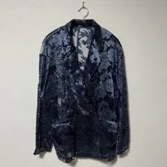 美品 HARE ヴィンテージシシュウジャケット ブルー - メルカリ