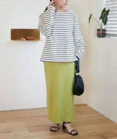 Discoat ラメリブナローニットスカート