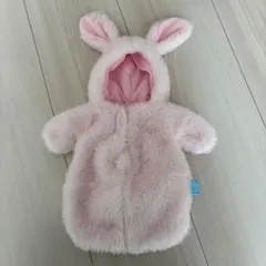 人形用　ウサギ耳付きピンクフリースコート　着ぐるみ