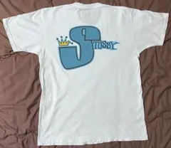 【人気デザイン】ステューシー Tシャツ Sクラウン バックプリント 白 Mサイズ