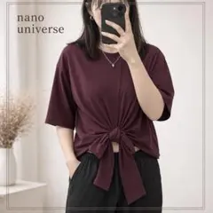 ナノユニバース フロントクロスリボンT 新品 ボルドー F 人気